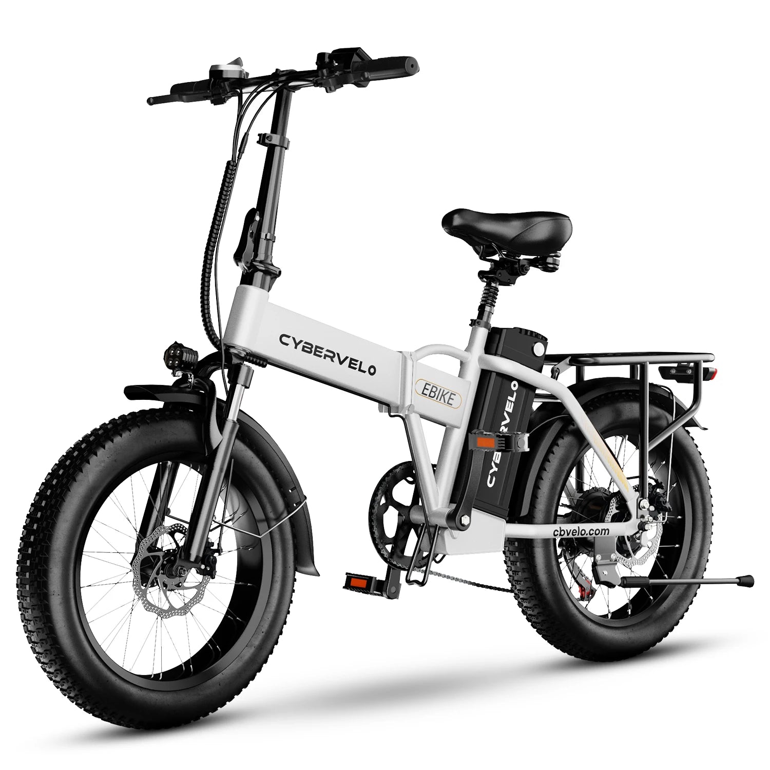 Cybervelo 1000W High-Speed Brushless Electric Bike 20 Inch Fat Tire Folding Design for Adults 48V Removable Battery up to 80 Miles Range Commuter E-Bicycle EK4