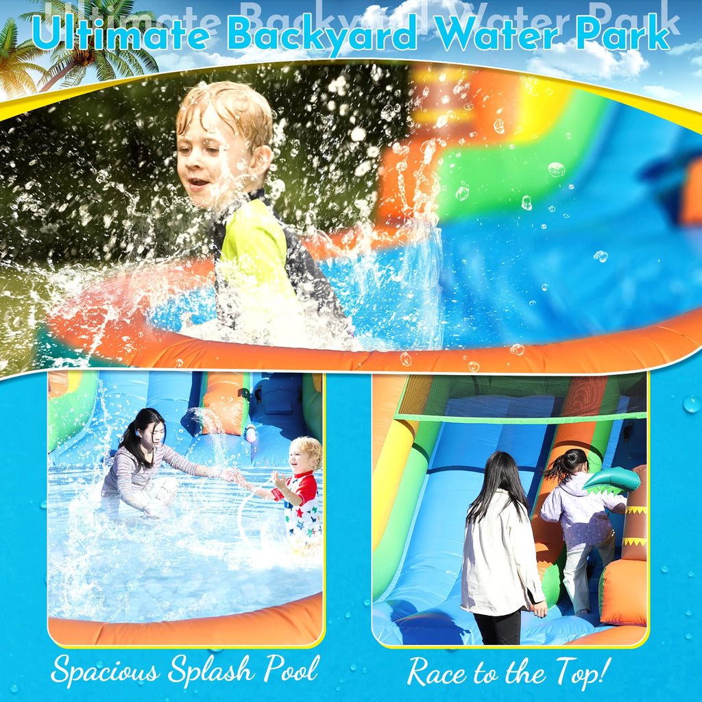 21ft Giant Commercial PVC Inflatable Water Slide Bounce House Pool With Blower commercial  Children's playground water slide
