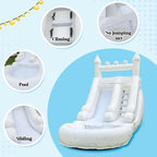 White Big Commercial PVC Inflatable Water Slide For Kids With Big Splash Pool Backyard Water Slide And Swimming Pool Summer Fun