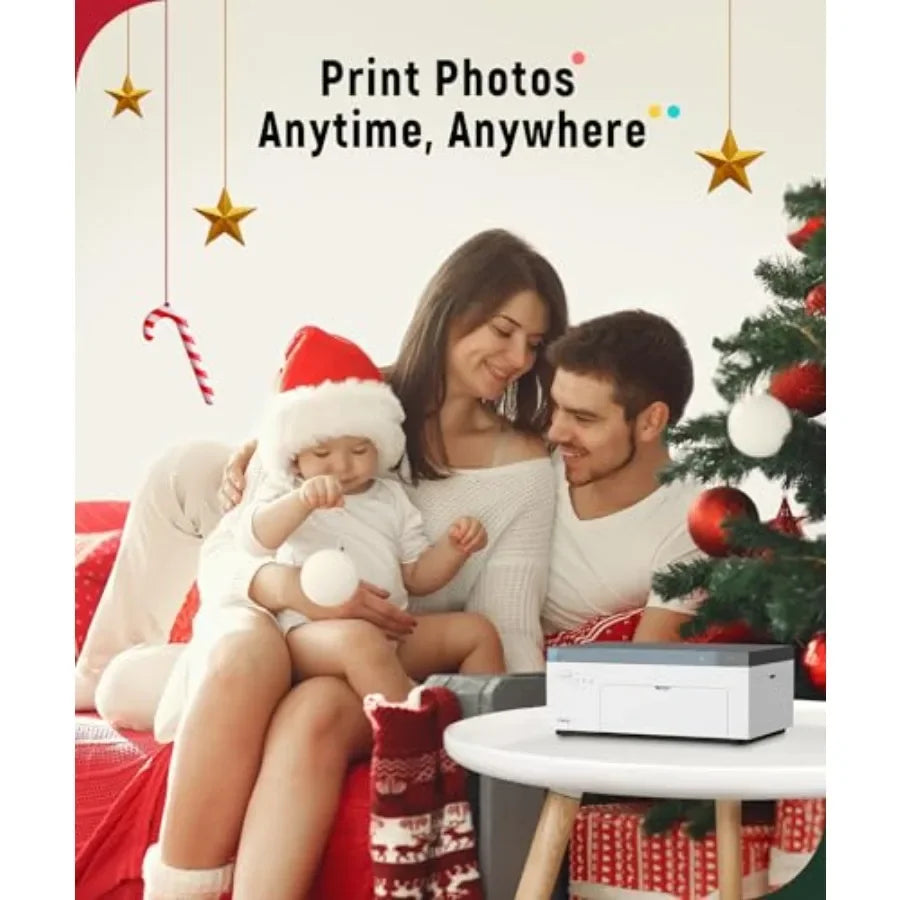 M100 4x6'' Photo Printer Bundle 180 pcs +5 Ink Cartridges,Wi-Fi Picture Printer for iPhone, Android, Smartphone, Computer, Dye-