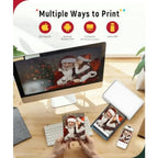 M100 4x6'' Photo Printer Bundle 180 pcs +5 Ink Cartridges,Wi-Fi Picture Printer for iPhone, Android, Smartphone, Computer, Dye-