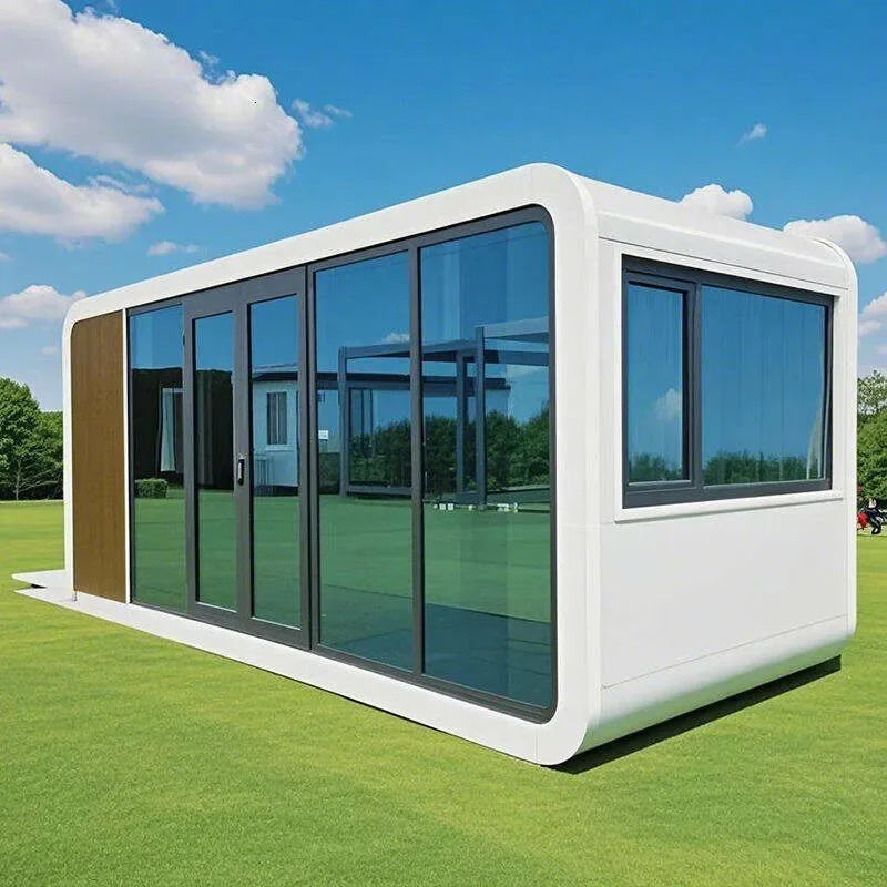 Luxury Apple Cabin Prefabricated Tiny House Modern Capsule Pod Portable Garden Office Outdoor Living Modular Glass Tiny Home