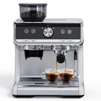 20 Bar Semi Automatic Espresso Machine, Professional Coffee Machine with Built-in Grinder & Milk Frother – 2.8L Removable Water Tank – Coffee Maker for Home, Latte, Cappuccino
