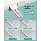 Electric Bidet Toilet Seat Elongated - Dual Nozzles for Female & Hip, Comfort Heated Seat & Air Dryer, 6 Wash Modes, Remote & Kn