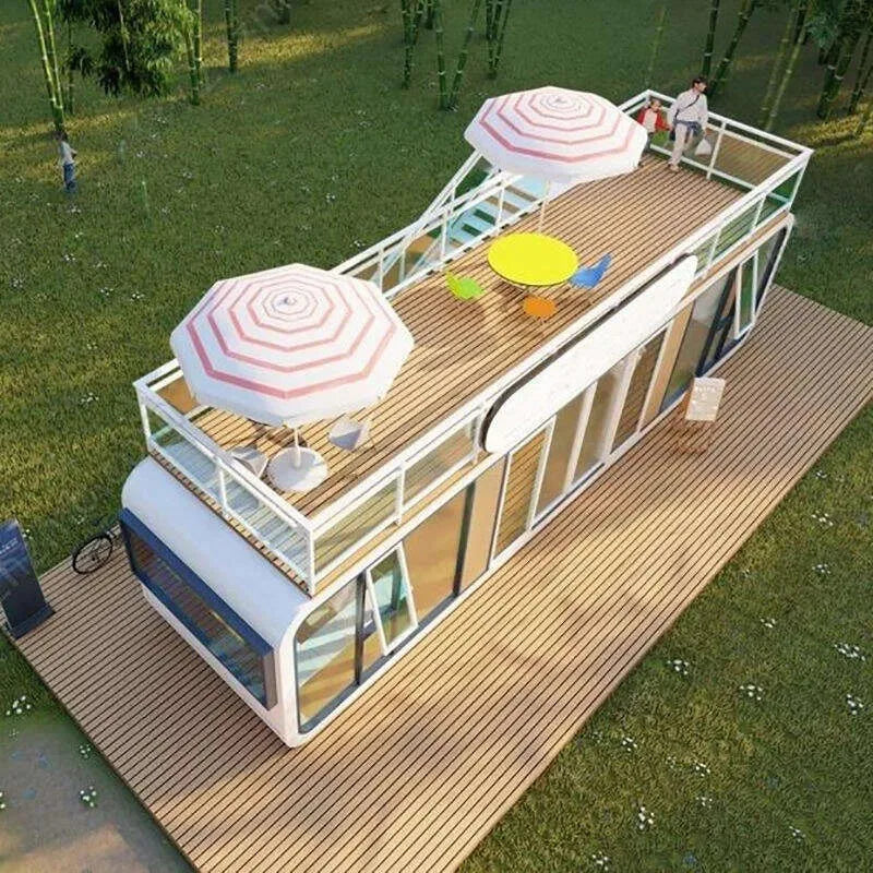 Luxury Apple Cabin Prefabricated Tiny House Modern Capsule Pod Portable Garden Office Outdoor Living Modular Glass Tiny Home
