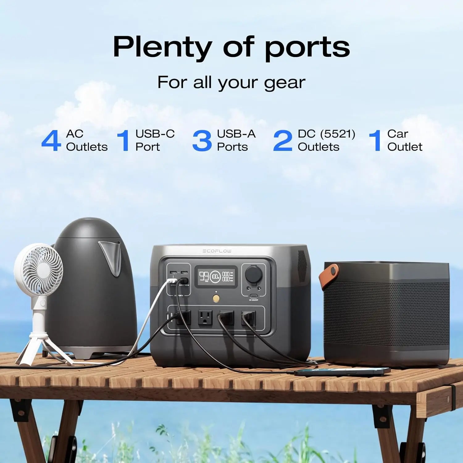 ECOFLOW Portable Power Station RIVER 2 Pro 700, 716Wh LiFePO4 Battery, 4x800W AC Outlets, Solar Generator