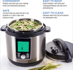 Electric Pressure Cooker Stainless Steel 6 Quart Slow Cook Rice Cook Steam All Seasons Universal Stainless Steel