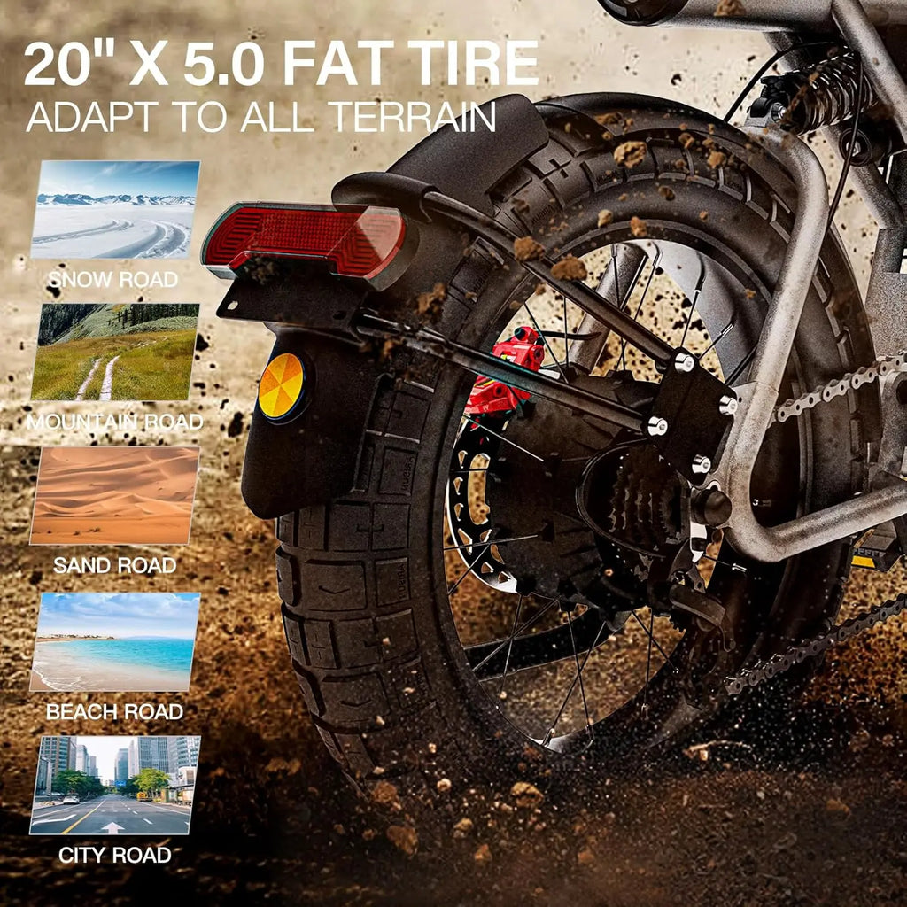 COSWHEEL CT20S E-Mountain bike For Adult 60V 27.5Ah Battery Double Hydraulic Disc Brakes 20"*5.0 Fat Tire Off-Road E-bike