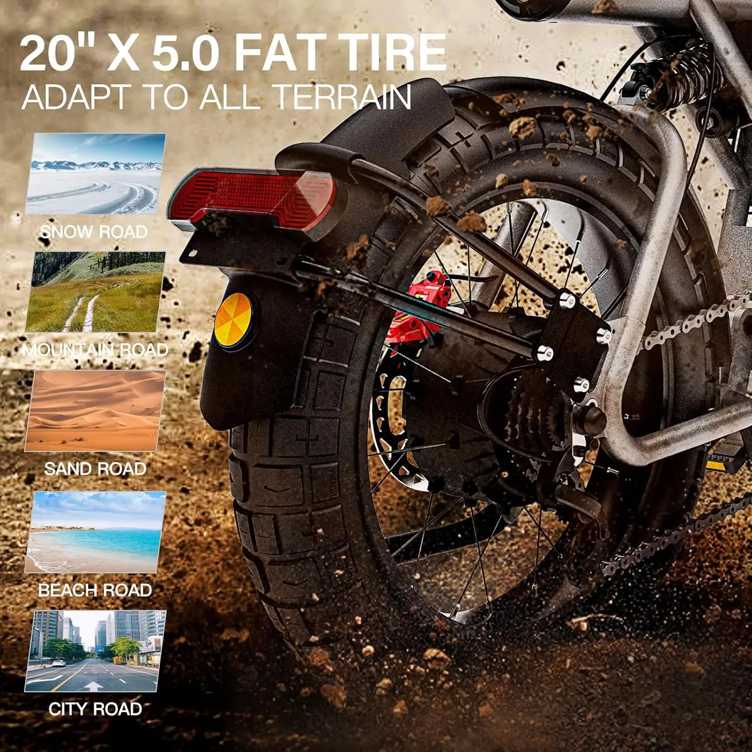 COSWHEEL CT20S E-Mountain bike For Adult 60V 27.5Ah Battery Double Hydraulic Disc Brakes 20"*5.0 Fat Tire Off-Road E-bike