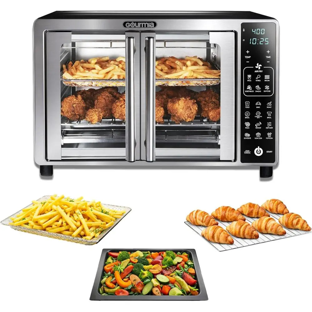 6-Slice Toaster Oven with LED Display, 19 Presets, Stainless Steel
