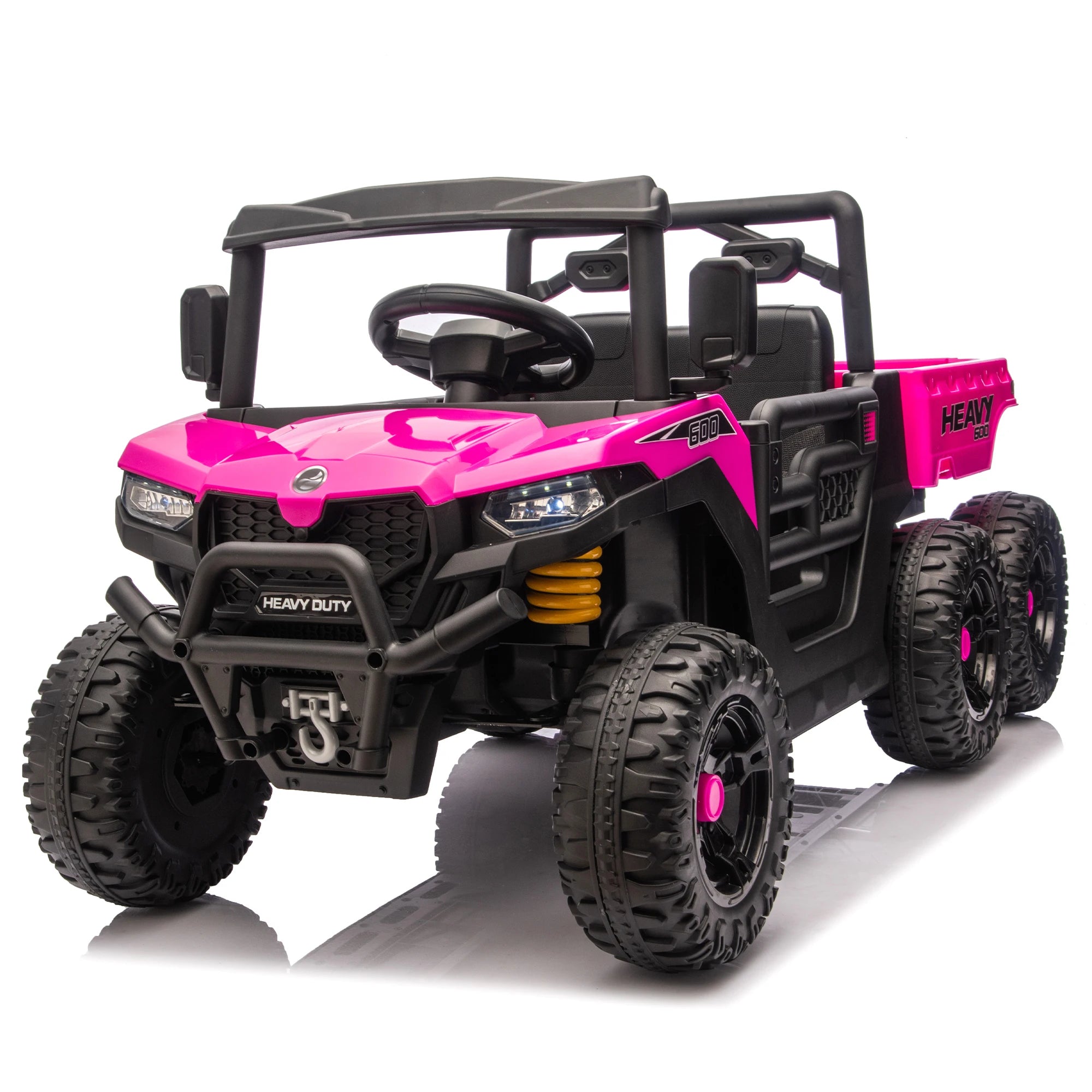24V 440W Kids Ride on Electric Tractor with Parent Remote Control Suspension Bluetooth Music 1.86-3.41MPH for Kids Pink