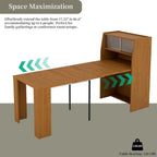 Expandable Dining Table Set for 4-6, Kitchen Table with Storage, Space-Saving Design, Brown Dining Table