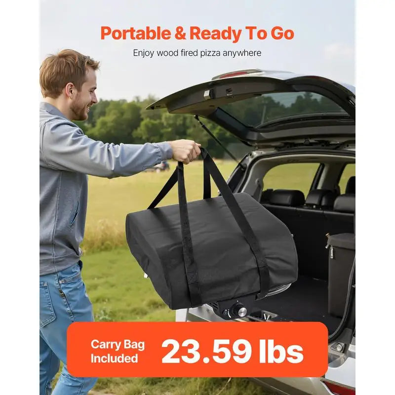 Outdoor Pizza Oven, 12 in Propane Gas Pizza Maker, Portable Pizza-Cooker with  Electric Rotation, Thickened Pizza-Stone, Carry Bag, Propane Pizza-Oven for Outside Backyard Patio Camping, Black