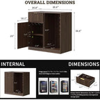 Compact Ridge Cabinet with Outlet, Coffee Bar Cabinet with Ridge and Wine Rack, Lattice Sideboard with Drawer and Adjustable She
