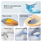 Auto Smart Toilet with Foot Sensor Flushing & Auto Open Lid, Heated Seat, IPX4 Waterproof, Female Wash & Warm Air Drying