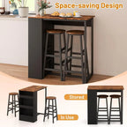 36 Counter Height Dining Set with Storage Barstools for Small Spaces and Breakfast Nooks
