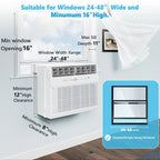 12, 000 BTU/10, 000 BTU Window Air Conditioners, U-Shaped Air Conditioner Window Unit Cools Up To 550 Sq. Ft, 6 Modes 24H Timer Energy-saving Window AC Units, Easy To Install, Full Window View, White