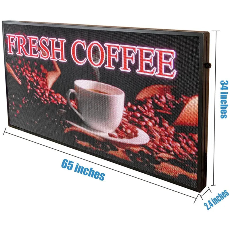 66x34 Inch P5 Outdoor LED Display, Waterproof WiFi USB Programmable Full Color Video Board for Shop