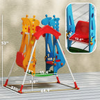 Face-to-Face Kids’ Swing, Stable A-Frame, 2-Seat, Indoor & Outdoor, Baby & Toddler Swing with Safety Belts, Giraffe Design