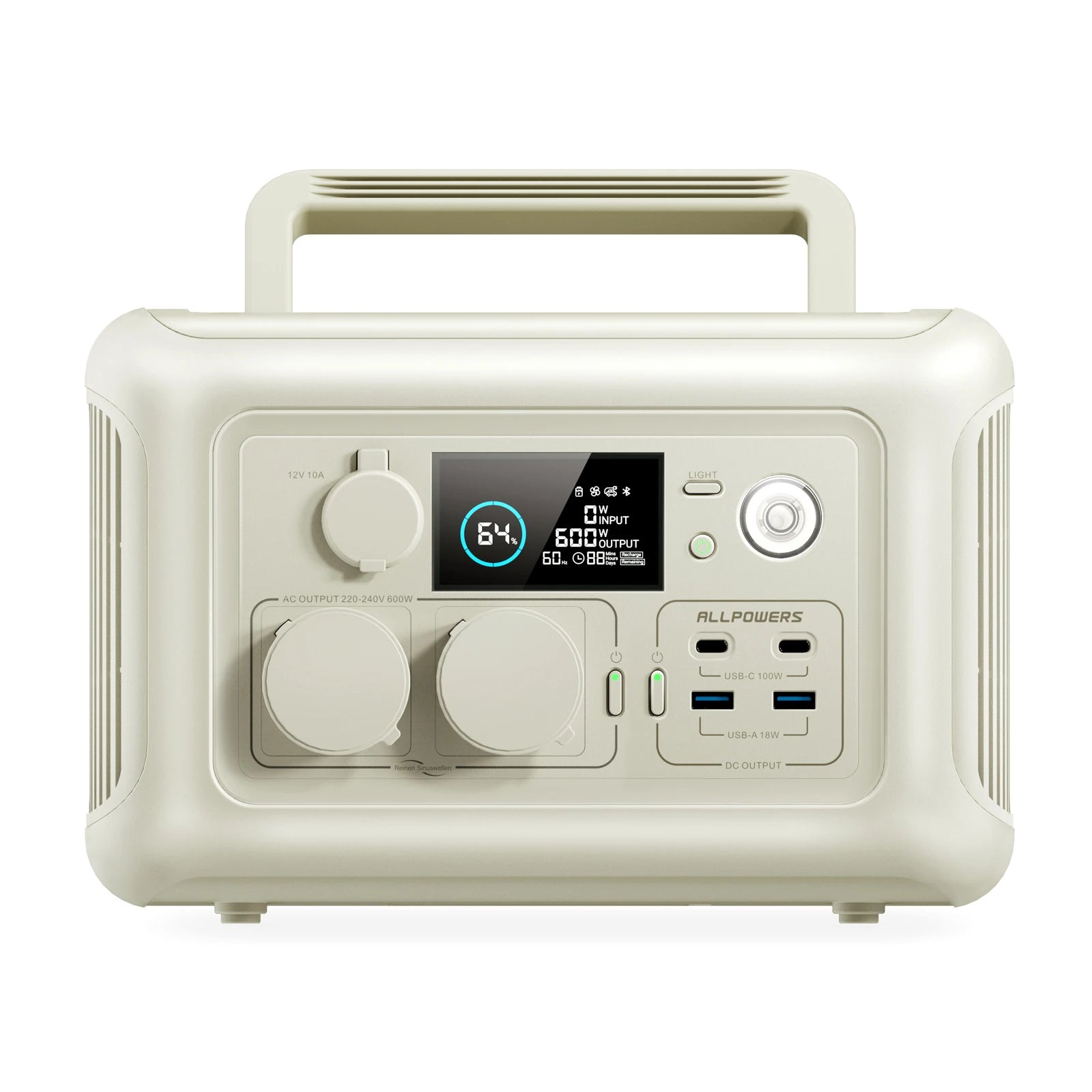 ALLPOWERS R600 Portable Power Station 600W 299Wh LiFePO4 Solar Generator UPS Battery Backup MPPT for Outdoor RV