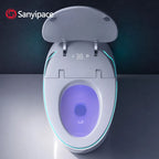 Sanyipace Smart Toilet Seat and Bidet with Smart Control 1000g MaP Powerful Flush Intelligent Toilet One Touch Flush Warm Water Feminine Rear Oscillating Wash Auto Nozzle Cleaning Toilet