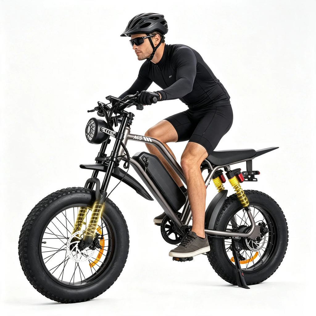 1500W Mountain Ebike 48V 15Ah Lithium Battery 31MPH Max Speed 65Miles Long Range Adult Off Road Electric Mountain Bike 20 inch