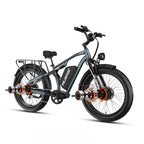 3000W Dual Motor Electric Bike 26' Fat Tire Ebike 32MPH 52V 25Ah Battery 80 Miles Range Full Suspension Off-Road Bicycle for Adults Hydraulic Brakes Snow Sand Mountain