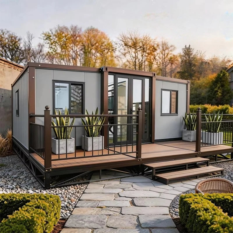 Luxury Mini Container Cottage House Homes - Modern Mobile Prefab Light Steel Tiny House Flat Pack Villa