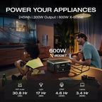 245Wh Portable Power Station, 1Hr Fast Charge, 300W/600W Surge, Solar Generator for Camping, RV, Home Backup