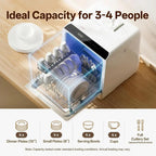 Portable Countertop Dishwashers, Compact Dishwashers with 5L Built-in Water Tank & Inlet Hose, 5 Washing Programs, Baby Care, Ai