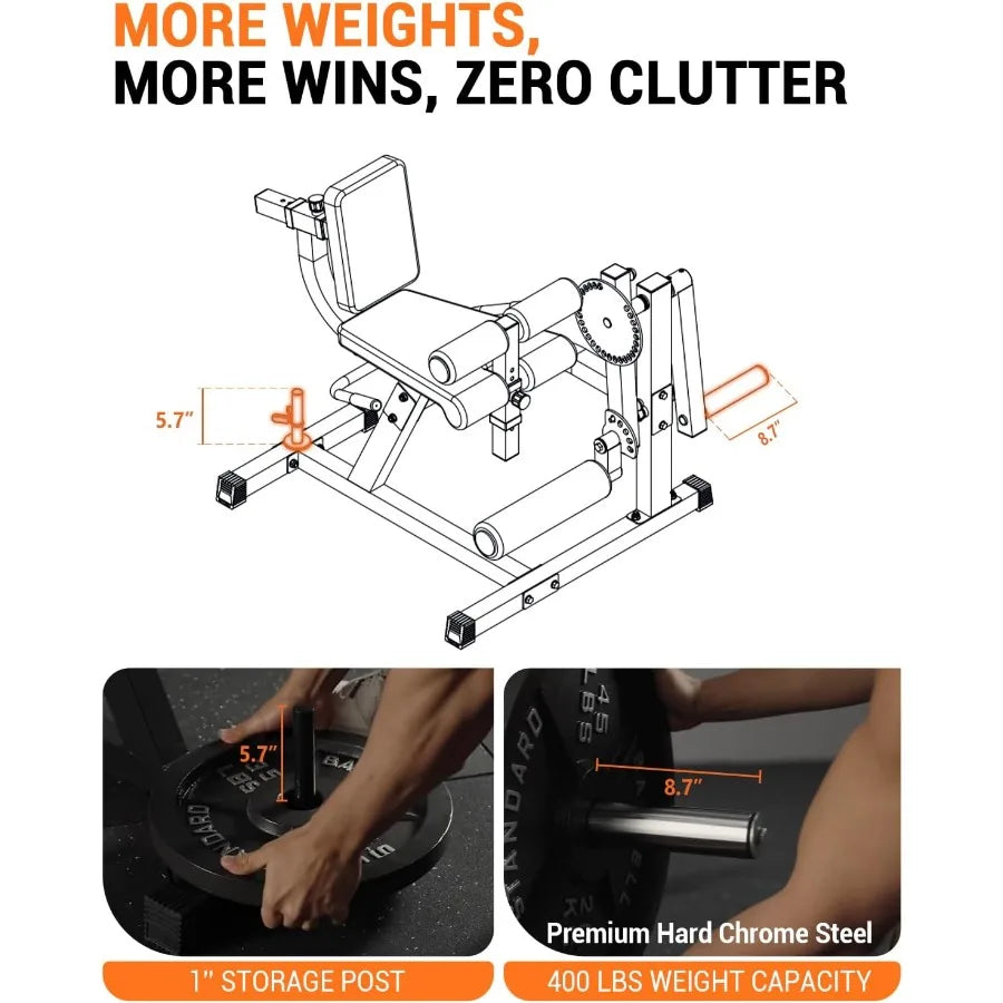 Leg Extension and Curl Machine, Lower Body Special Leg Machine, Adjustable Leg Exercise Bench with Plate Loaded