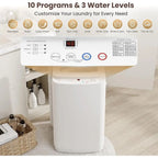 Compact 14 lb Automatic Washer and 1.5 Cu.ft Portable Dryer Combo with Built-in Drain Pump, Ideal for RV, Dorm, and Small Spaces