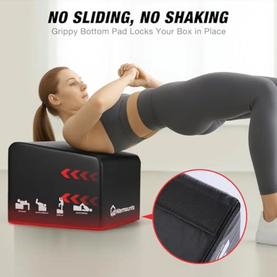 Hip Thrust Bench, Multi-Functional Hip Thrust Machine for Strength Training, Glute Bridge Box with Handle, Non-Slip Pad and Smo