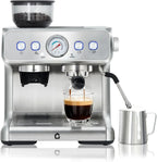 Stainless Steel Espresso Machine with Grinder 20 Bar ＆ 2.8l Removable Tank