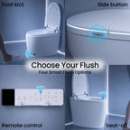 Sanyipace High-end 1000 Gram MaP Smart Toilet Seat and Bidet Extended Elliptical Shape Ergonomic Milky White Design ADA Height with Instant Heating Warm Water Auto Toilet