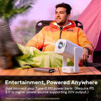 Portable Roku TV Smart Projector, Native 1080P, Dolby Audio, WiFi & Bluetooth, USB-C Powered, Auto Focus & Keystone, for Home & Outdoor Movies