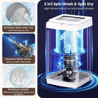 Compact 14 lb Automatic Washer and 1.5 Cu.ft Portable Dryer Combo with Built-in Drain Pump, Ideal for RV, Dorm, and Small Spaces