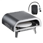 Outdoor Pizza Oven, 12 in Propane Gas Pizza Maker, Portable Pizza-Cooker with  Electric Rotation, Thickened Pizza-Stone, Carry Bag, Propane Pizza-Oven for Outside Backyard Patio Camping, Black