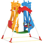 Face-to-Face Kids’ Swing, Stable A-Frame, 2-Seat, Indoor & Outdoor, Baby & Toddler Swing with Safety Belts, Giraffe Design