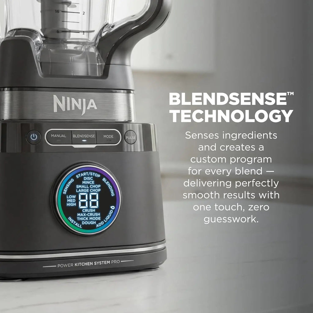 Kitchen System Food Processor & Blender 1800W with BlendSense, 8-Cup Bowl & 24-oz Cup for Smoothies and Salsa