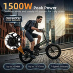 20x4.0 Inch Electric Bike for Adult Commuting - 48V/13Ah Removable Battery, UL2849 Certified, 50 Mile Range, 20 MPH Top Speed, 1