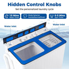 Portable Washing Machine with 18 LBS Washer and 8 LBS Spinner Combo-Blue
