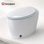 Sanyipace Smart Toilet Seat and Bidet with Smart Control 1000g MaP Powerful Flush Intelligent Toilet One Touch Flush Warm Water Feminine Rear Oscillating Wash Auto Nozzle Cleaning Toilet