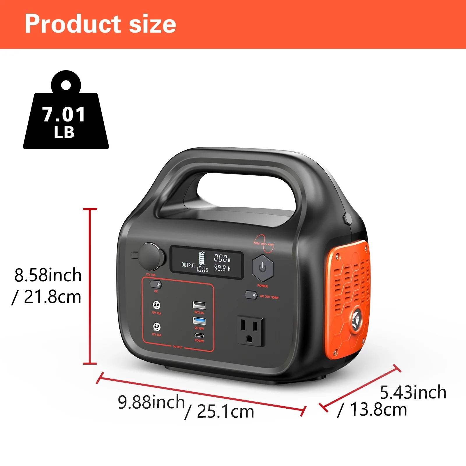 300W/294Wh Portable Power Station with Foldable Solar Panel (100W), 294Wh Solar Generator & 100W Solar Panel, Suitable for Famil