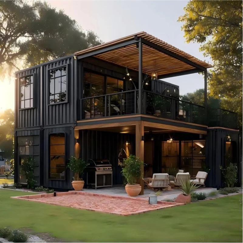 Luxury Mini Container Cottage House Homes - Modern Mobile Prefab Light Steel Tiny House Flat Pack Villa