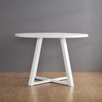 Durban 3-Piece Round Dining Set: Trestle Table with 2 Boucle Chairs