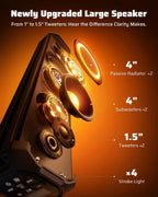 26 Inch 6 Speaker UTV Sound Bar, Bluetooth Golf Cart Speakers with RGB & Strobe Light, IP66 Waterproof ATV Speaker System, 500W