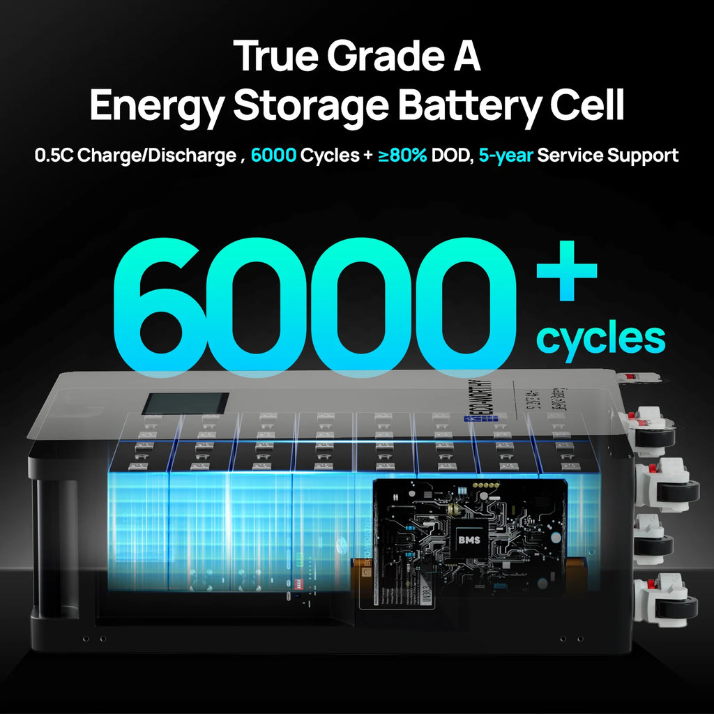 ECO-WORTHY 48V 314Ah (V1) LiFePO4 Lithium Battery, 16.1kWh High Capacity Energy Storage with Breakers RS485/CAN/RS232 for home