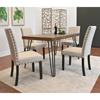 Amisos 5-Piece Dining Set: Hairpin Table with 4 Chairs, 3 Color Choices