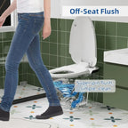 Smart Integrated Toilet with Bidet Function, Heated Seat, Remote Control, Foot & Side Button Flush, Arc-Shape Spray Wand (4 Clea